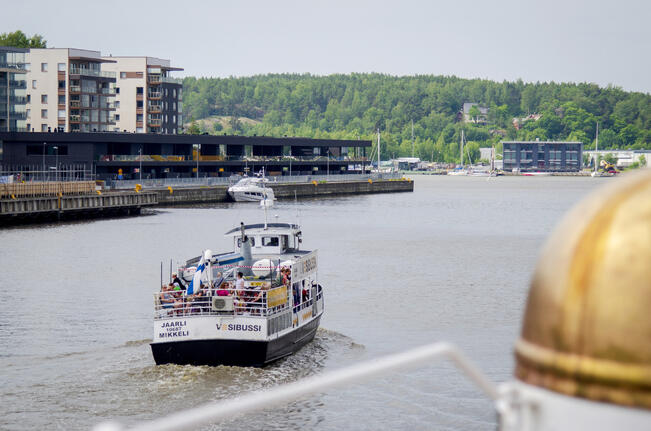 Vesibussit kulkevat Martinsillan pielestä Ruissalon telakalle ja Kansanpuistoon sekä Hirvensalon Pikisaareen. 