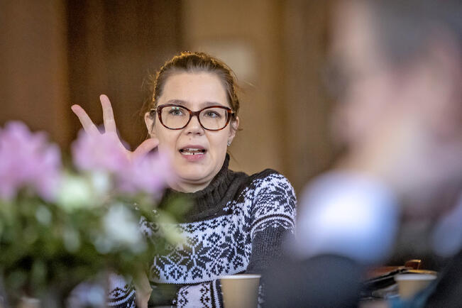 Jutta Seppinen johti Key Ensembleä ensimmäistä kertaa helmikuussa Katedraali Soi -viikon konsertissa.