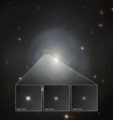 Kilonova Hubble-teleskoopin havaitsemana.
