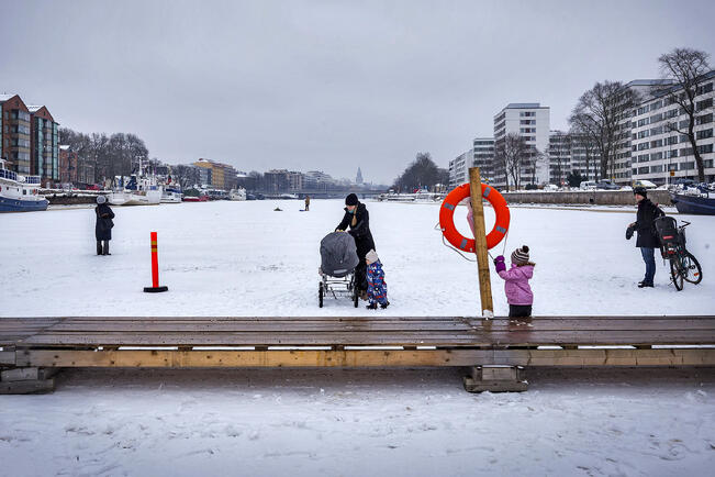 Viimeksi jääsilta rakennettiin Aurajoelle vuonna 2018.