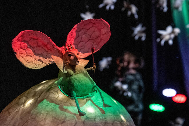 Suriseva salainen maailma -taideseikkailu vei lapset retkelle pörriäisten pariin viime vuonna.