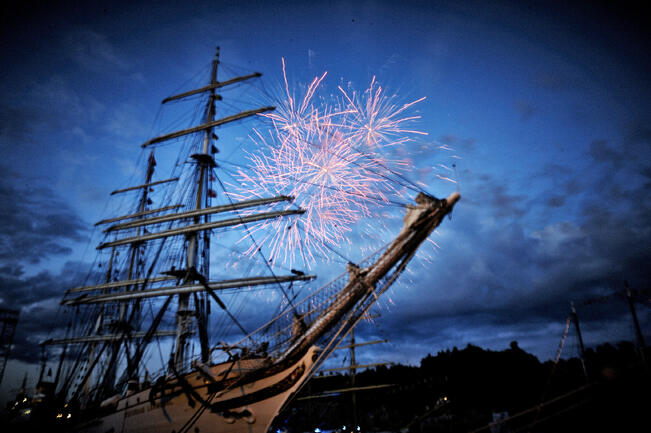 Turun päivän päätteeksi on tarjolla ilotulitus. Kuva on vuodelta 2017.