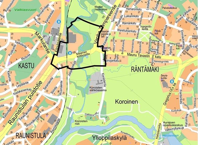 Kaava-alueen sijainti. 