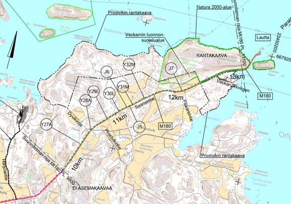 Jalankulku- ja py&#246;r&#228;ilyv&#228;yl&#228; rakennetaan Saaristotien pohjoispuolelle Prostvikin lauttarannasta noin kolmen kilometrin osuudelle. 