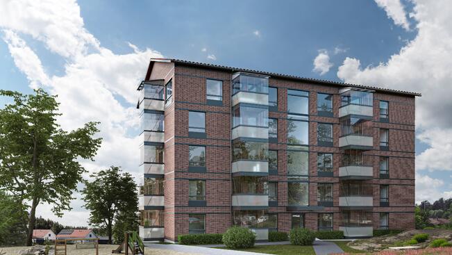 Asunto Oy Raision Taimen julkisivu.