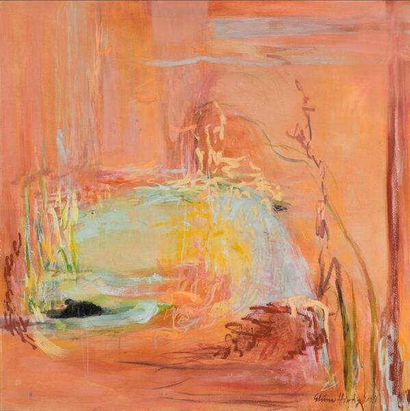 Eliina Hurtig, Jätän jälkeni tulevat, 120 x 120 cm, 2025. 