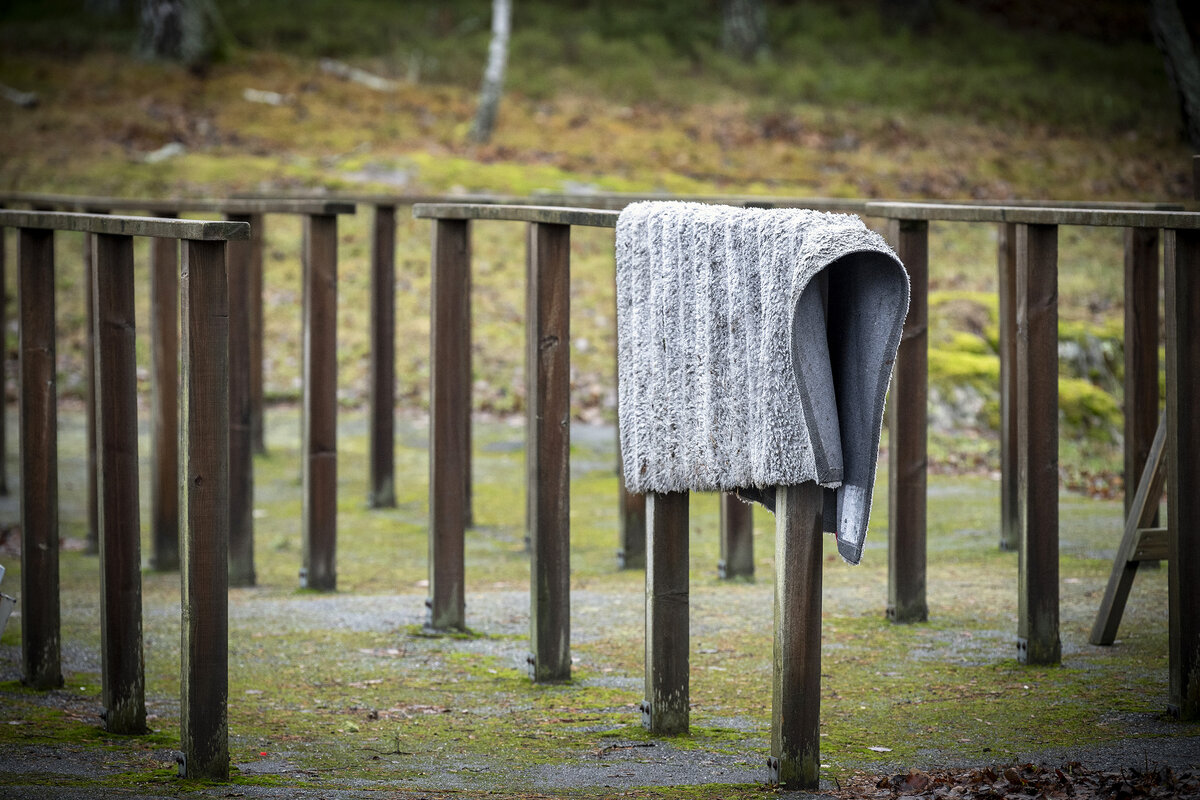 Lumipesun sijaan matot kannattaa raikastaa ruokasoodalla ja tuulettamalla ulkona pakkasessa. 
