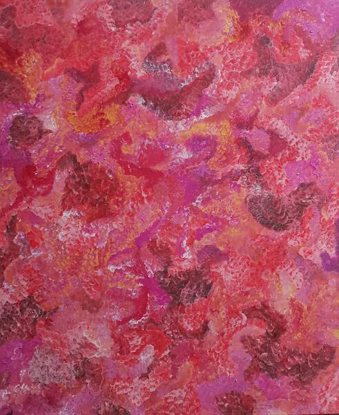 Maarit Pilvilinna, Pink, 2025, akryyli.