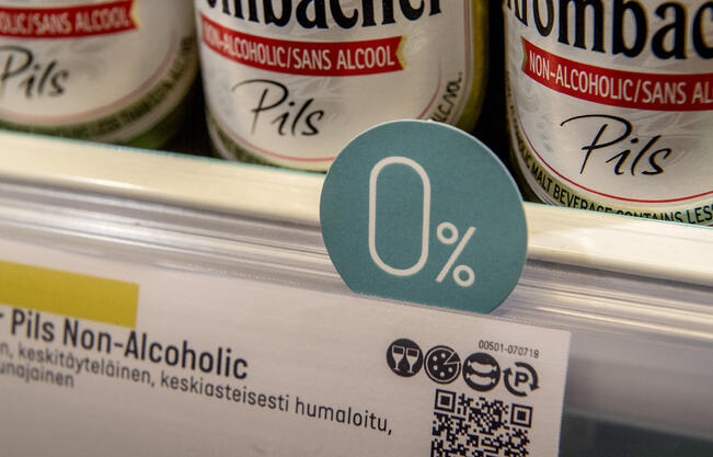 Alkoholittomien oluiden osuus on reilu kymmenen prosenttia alkoholittomien myynnistä. 